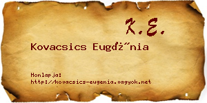 Kovacsics Eugénia névjegykártya